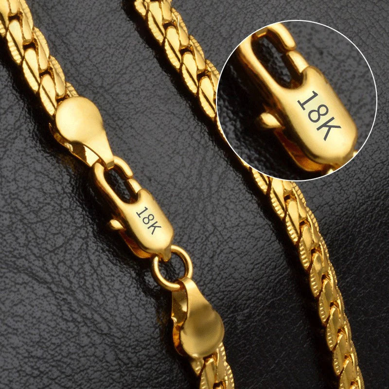 18K gold/silver 6mm necklace and bracelet 💎