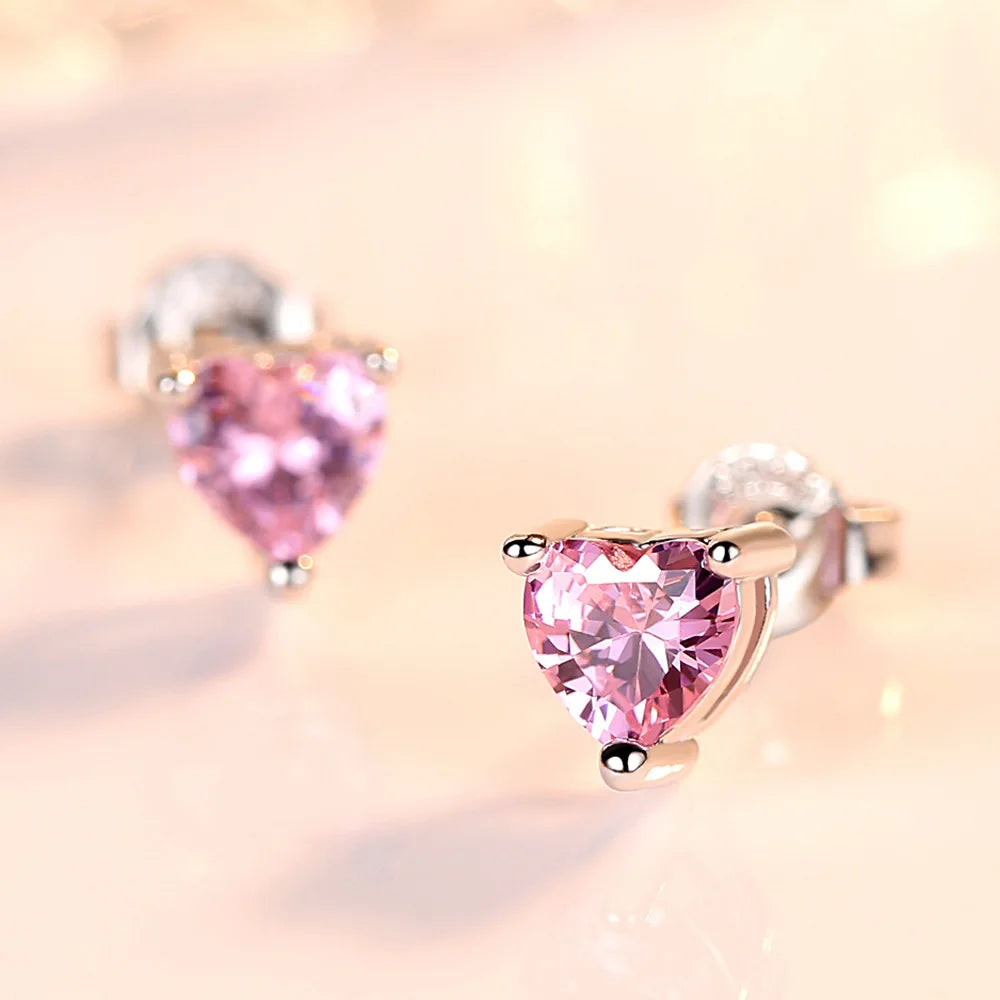 heart 💜 zircon earrings
