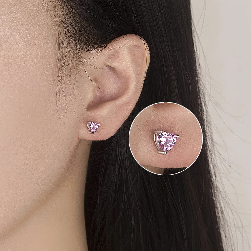 heart 💜 zircon earrings