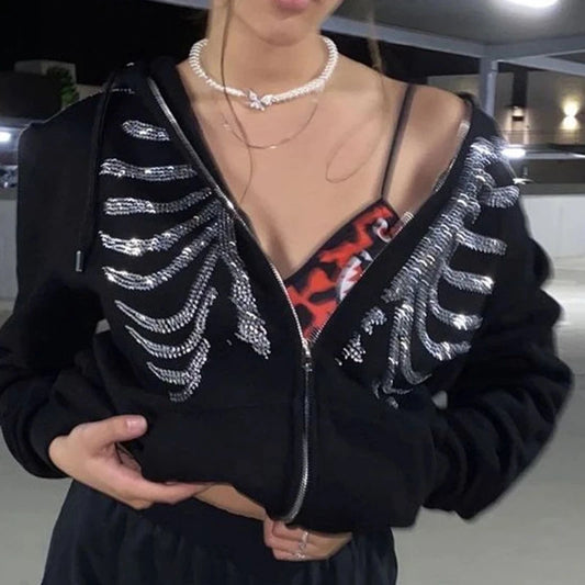 y2k rhinestones hoodie 💎