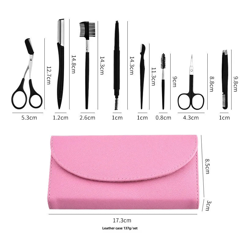 8-teiliges Augenbrauen-Pflegeset mit Augenbrauenformer, Augenbrauenstift und Pinzette, perfekt für deinen Barbie-Look💋 