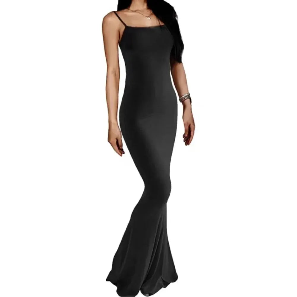 Damen Casual Lounge Slip Langes Kleid Sexy Ärmellos Rückenfrei Bodycon Maxikleider Sommer Schlank Elegant Sexy Outfits Damen Birt