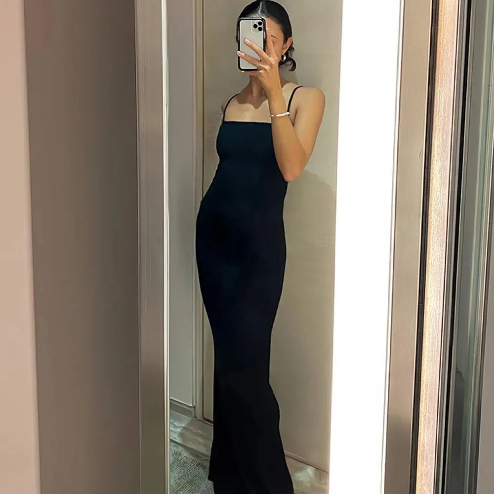Damen Casual Lounge Slip Langes Kleid Sexy Ärmellos Rückenfrei Bodycon Maxikleider Sommer Schlank Elegant Sexy Outfits Damen Birt