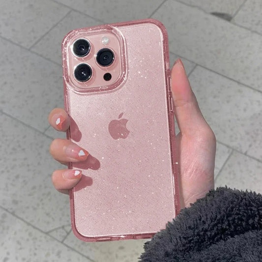 pink glitter soft case for your iPhone 📱