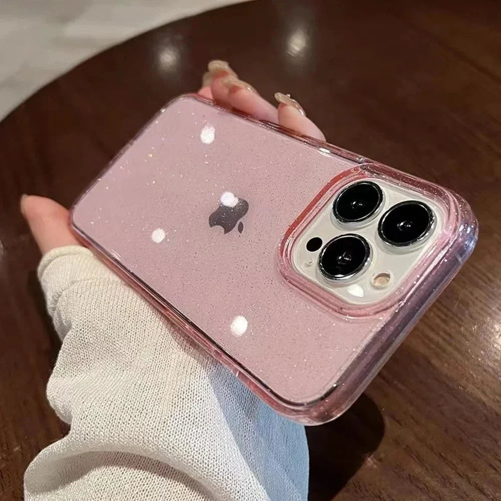 pink glitter soft case for your iPhone 📱